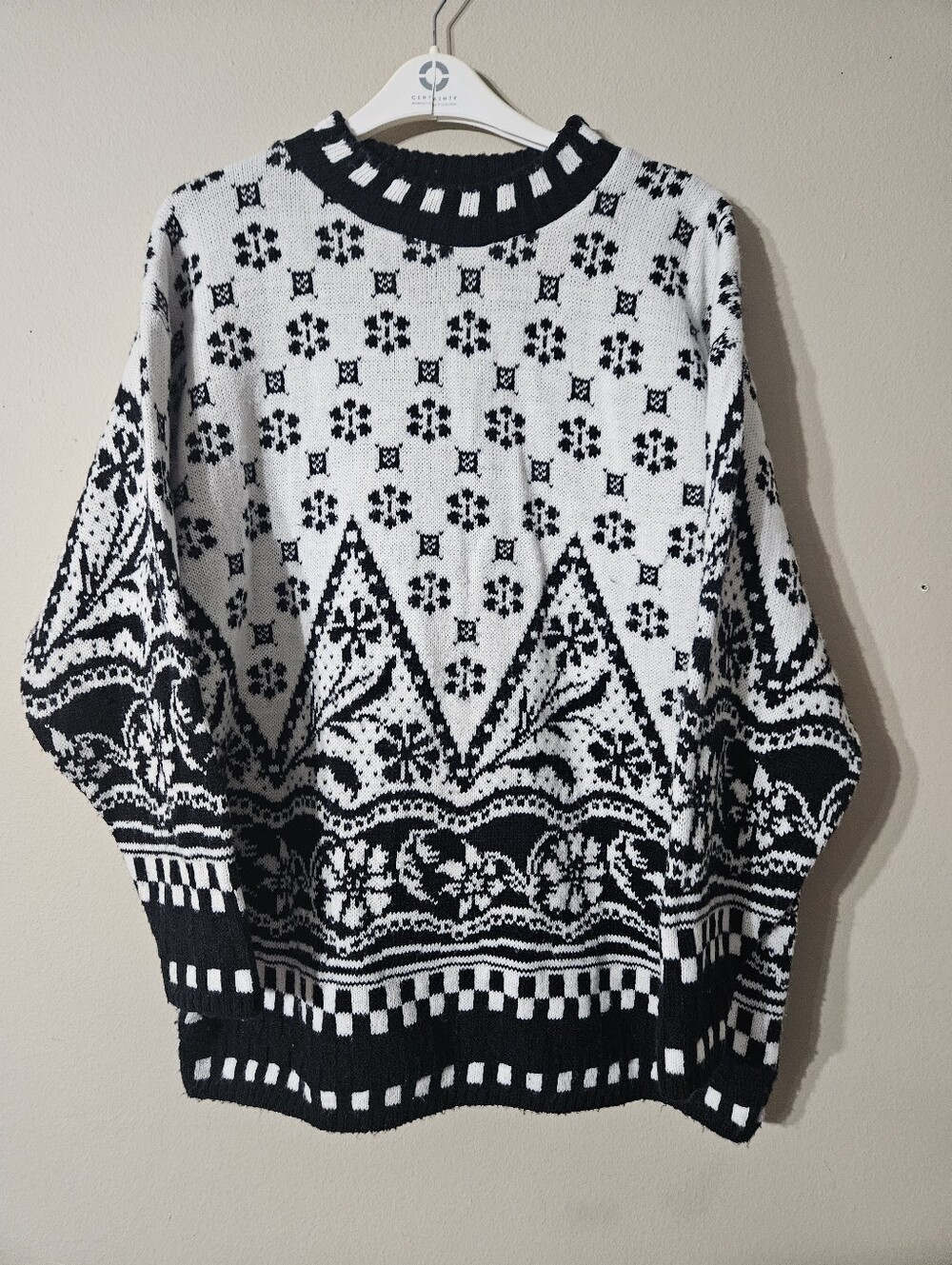VTG 80s C.S.L. Cherry Stix Oversized Sweater Small